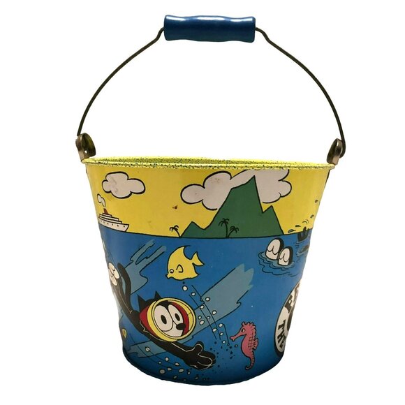 FELIX THE CAT SAND PAIL BEACH BUCKET BY SCHYLLING 1990s VINTAGE - Picture 2 of 5